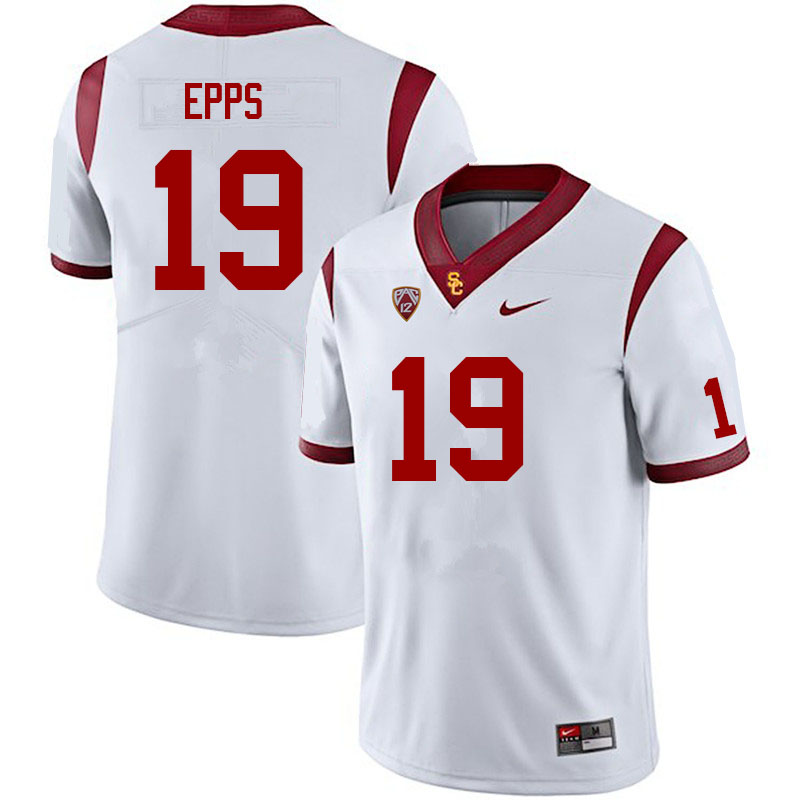 Men #19 Malcolm Epps USC Trojans College Football Jerseys Sale-White